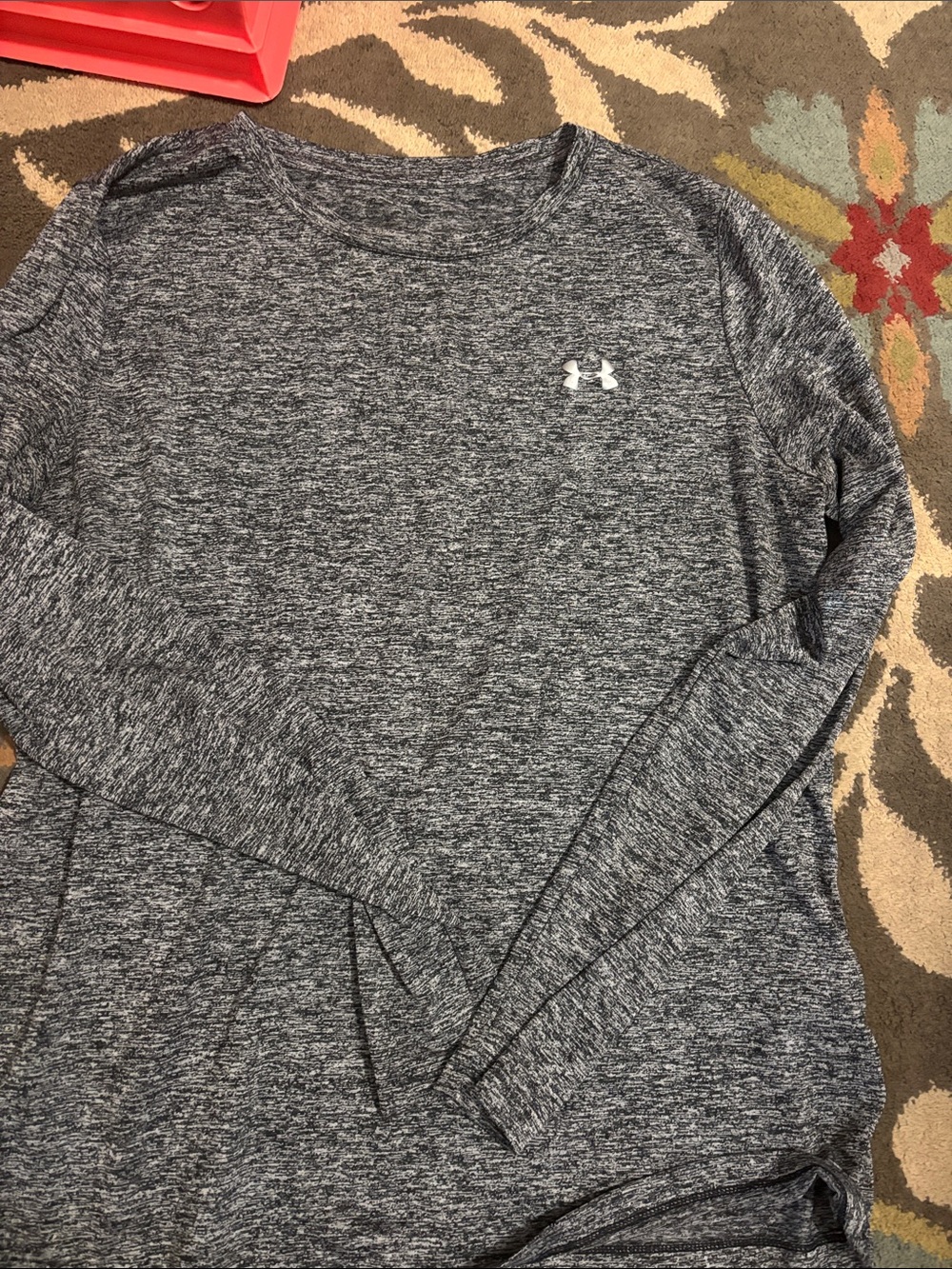 Under Armour Gray Heathered Long Sleeve Crew Top